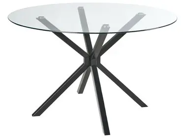 Mesa de comedor MESTON Negro 120 cm 120 cm Vidrio templado
