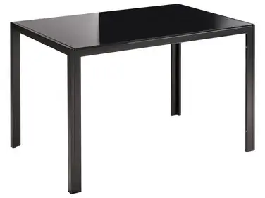 Mesa de comedor LAVOS Negro 120 cm 80 cm Vidrio templado