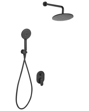Columna de ducha empotrada con efecto lluvia TINGUIRIRICA Negro - Baño