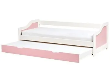 Trundle Bed Pine Wood LUNERAY 90 x 200 cm (EU Single) Pink - Bedroom