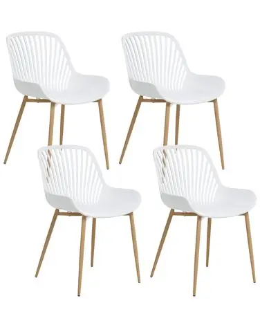 Conjunto de 4 sillas de comedor KLEVE Blanco