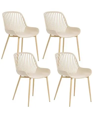 Conjunto de 4 sillas de comedor KLEVE Beige