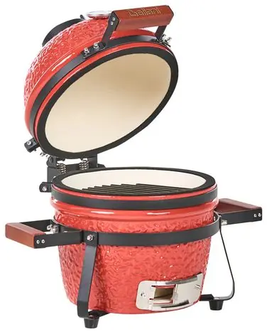 Mini barbacoa de carbón KAMADO Cerámica Rojo - Jardín y balcón