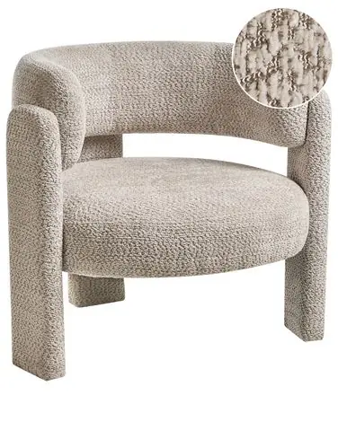 Armchair BUREA Chenille Light Beige - Living Room