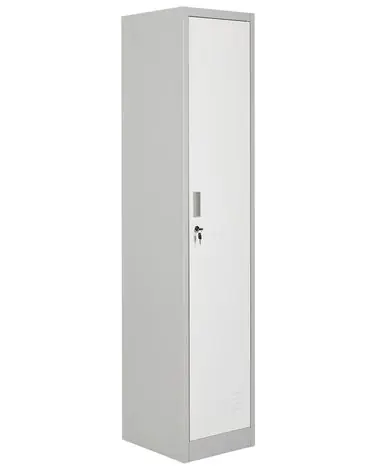Single Door Storage Locker ATHLETE Metal Grey/ White - Home Office