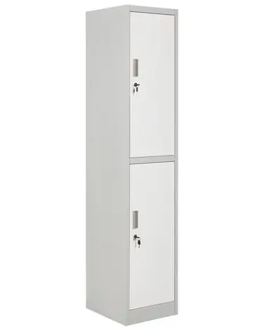2-Tier Storage Locker ATHLETE Metal Grey/ White