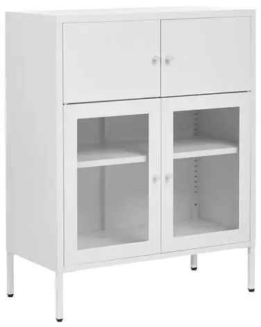 Aparador vitrina ESHOLT Metal 80 cm Blanco - Sala de estar