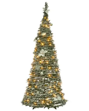 Artificial Snowy Christmas Tree Folding LED FIRVANA 185 cm White - Home Accessories