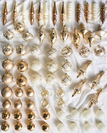 Conjunto de 70 bolas de Navidad FLICKER Vidrio Dorado
