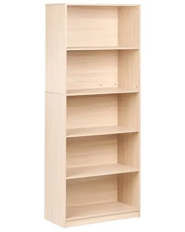 5 Tier Bookcase ZEHNA 197 cm Light Brown - Living Room