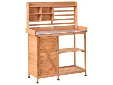 Mesa de jardinería MELDOLA Madera de abeto 149 cm 113 cm Marrón claro - Jardín y balcón