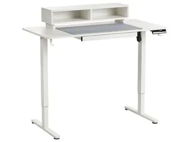 Electric Adjustable Standing Desk LUCAMA White 120 cm 60 cm with USB Port - Home Office