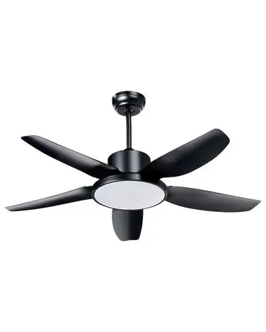 Ventilador de techo con luz LOUVET con mando LED Negro - Accesorios decorativos