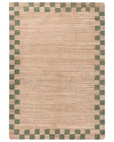Alfombra BEED Beige/Verde 160 x 230 cm Yute - Accesorios decorativos