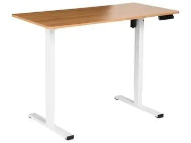 Escritorio de altura regulable eléctrico TAVARES Marrón claro/Blanco 120 cm 60 cm - Oficina