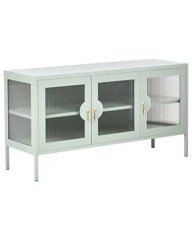 3 Door Sideboard GLEORA Metal Mint Green - Home Office