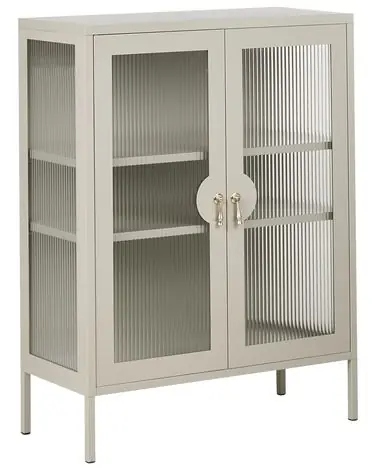 Storage Unit GLEORA Metal Light Beige - Home Office