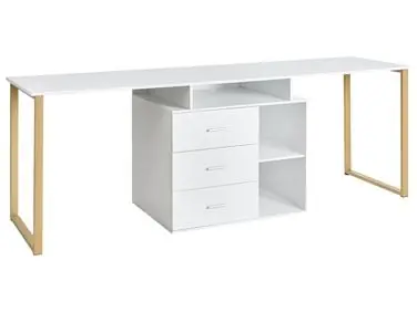 Adjustable Desk ASHMORE White 165/220 cm 55 cm - Home Office
