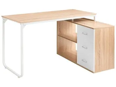 Corner Desk SOGNE Light Brown 140 cm 100 cm - Home Office