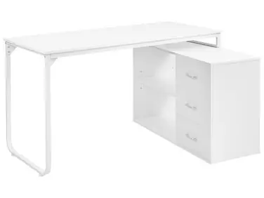 Corner Desk SOGNE White 140 cm 100 cm - Home Office