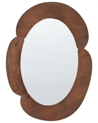 Wall Mirror ALVENA 60 cm 80 cm Dark Brown - Home Accessories