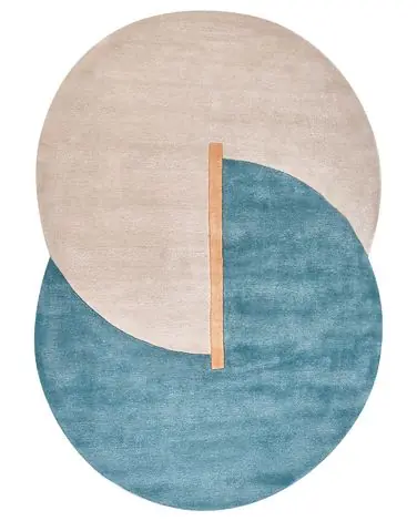 Alfombra AYUJ Beige/Azul 160 x 230 cm Viscosa - Accesorios decorativos