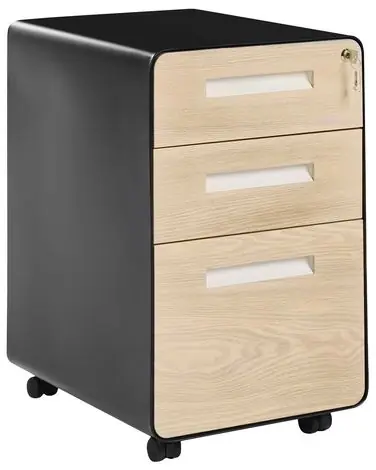 Storage Unit LARCO Black/ Light Brown - Home Office