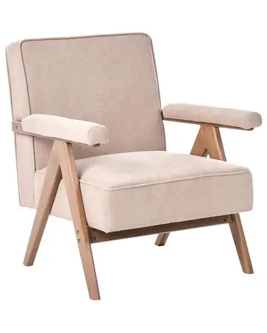 Armchair EVJE Faux Linen Beige - Living Room