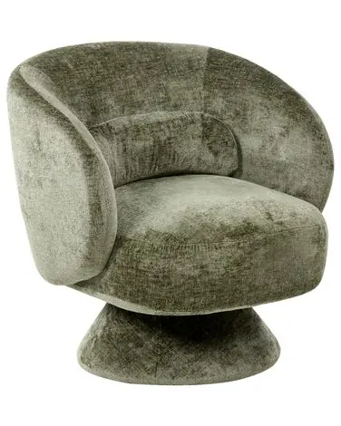 Swivel Armchair LIEKSA Chenille Green - Living Room