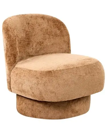 Swivel Armchair AYLO Chenille Golden Brown - Living Room