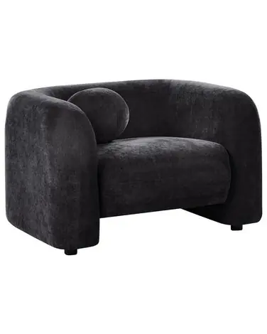 Armchair LEIREN Chenille Black - Living Room