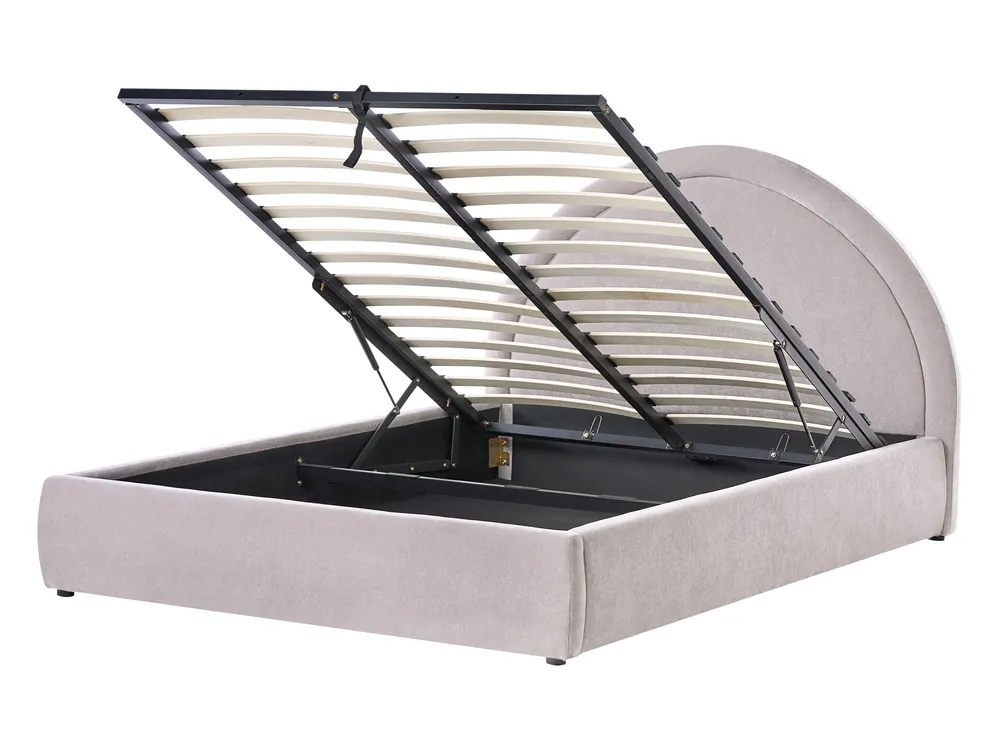 Ottoman Bed MOUZON Chenille Taupe 140 x 200 cm (EU Double) - Bedroom