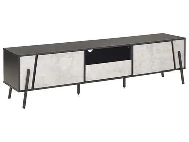 TV Stand BLACKPOOL Grey Concrete Effect - Living Room