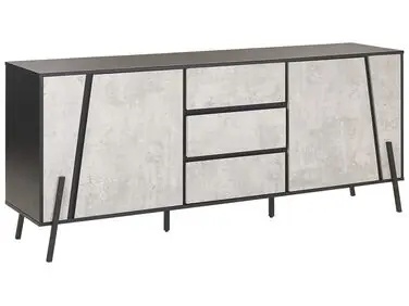2 Door Sideboard BLACKPOOL Grey Concrete Effect - Living Room