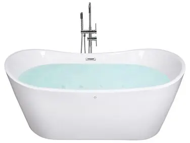 Bañera de hidromasaje independiente con LED ANTIGUA 168 x 80 cm Blanco - Baño
