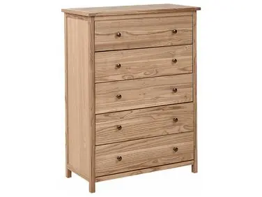 5 Drawer Chest SALTON Sassafras Wood Brown - Living Room