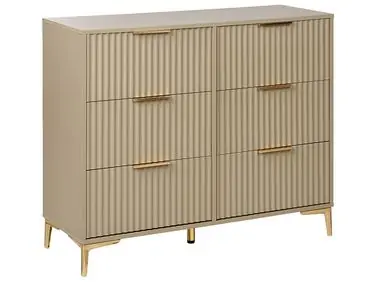 Cómoda de 6 cajones WALCOTT Beige - Sala de estar