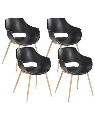 Conjunto de 4 sillas de comedor MILLERS Negro