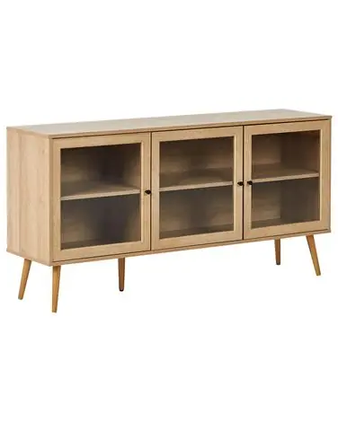 Aparador vitrina ALBANY 150 cm Marrón claro - Sala de estar