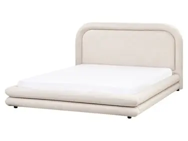 Waterbed Faux Linen LAVARDENS 160 x 200 cm (EU King Size) Light Beige - Bedroom