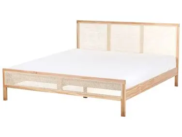 Cama Madera de pino SALERNAS 180 x 200 cm Marrón claro - Dormitorio