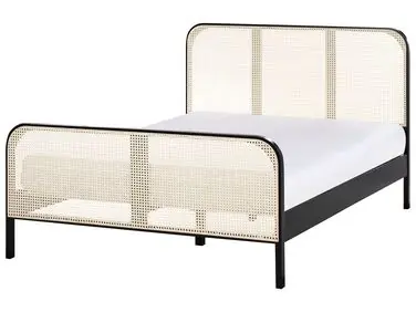Cama Madera de pino GONFARON 140 x 200 cm Negro - Dormitorio
