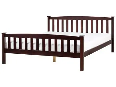 Cama Madera de pino GIVERNY 160 x 200 cm Marrón oscuro - Dormitorio