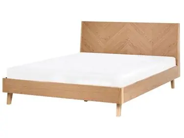 Cama WIZERNES 140 x 200 cm Roble claro - Dormitorio