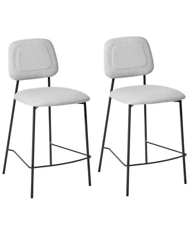 Conjunto de 2 sillas de bar DUETTE Lino sintético Gris claro - Comedor