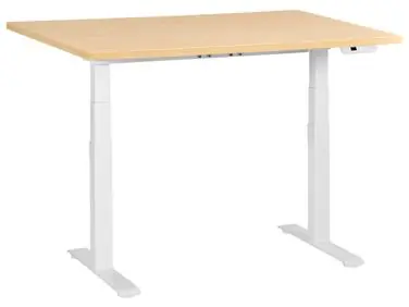 Escritorio de altura regulable eléctrico DESTINES Marrón claro/Blanco 120 cm 72 cm - Oficina