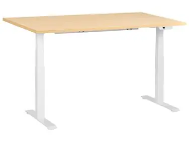 Escritorio de altura regulable eléctrico DESTINES Marrón claro/Blanco 160 cm 72 cm - Oficina
