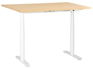Escritorio de altura regulable eléctrico DESTINAS Marrón claro/Blanco 120 cm 72 cm - Oficina