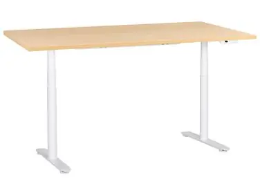 Electric Adjustable Standing Desk DESTINAS Light Brown/ White 180 cm 72 cm - Home Office