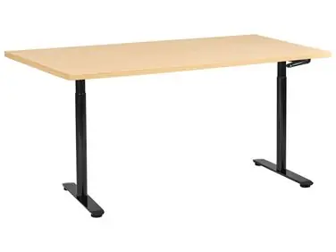 Escritorio de altura regulable manual DESTINAS Negro/Marrón claro 160 cm 72 cm - Oficina